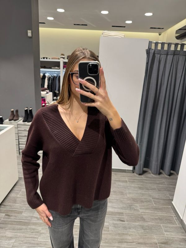 Maglia scollo a V pura lana Kaos