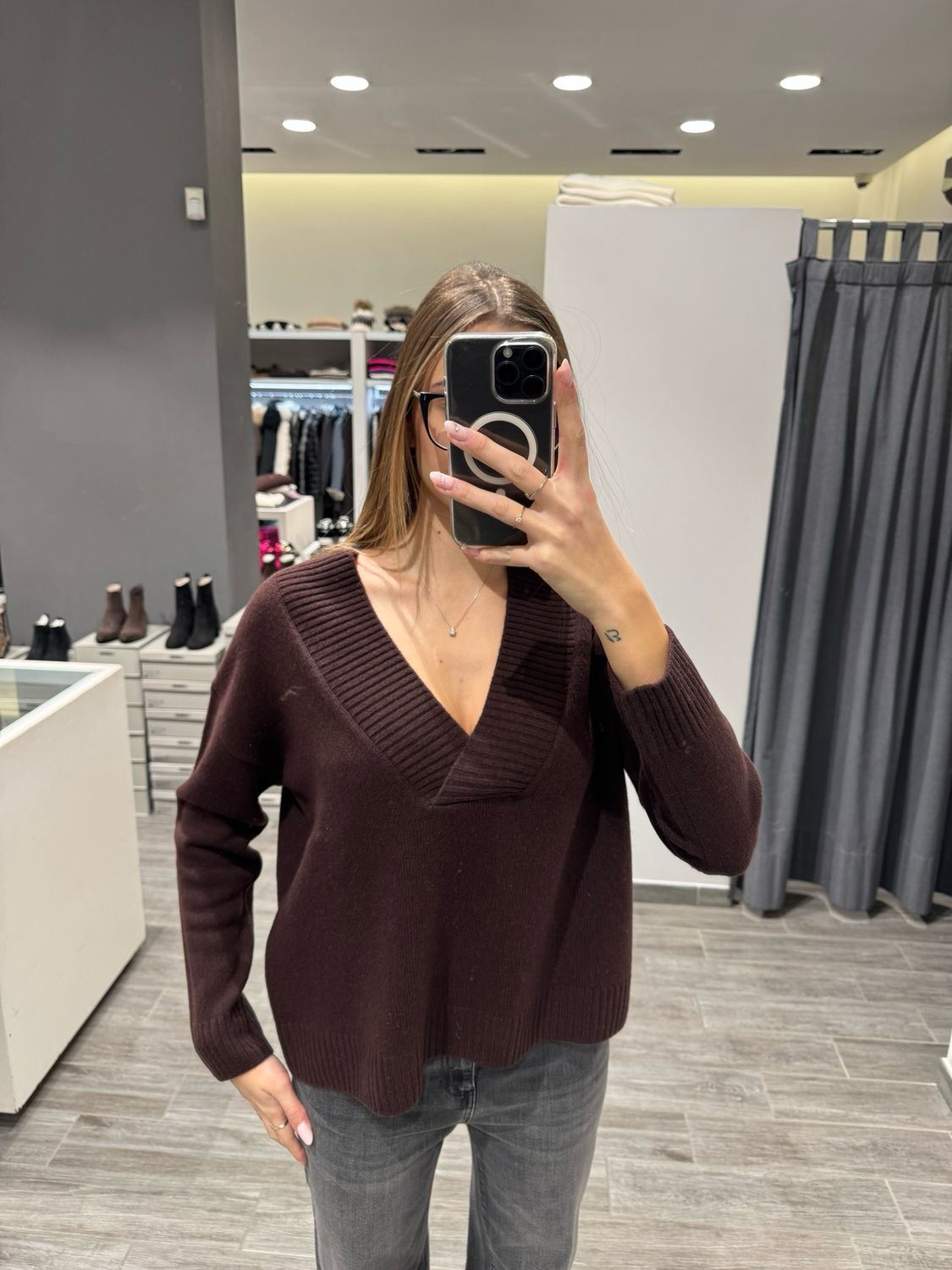 Maglia scollo a V pura lana Kaos