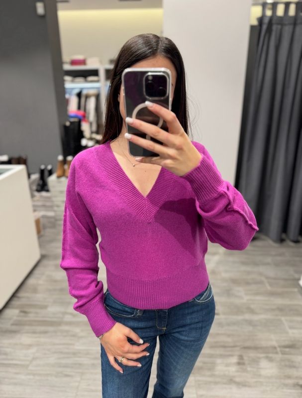 Maglia scollo V misto cashmere Nenette