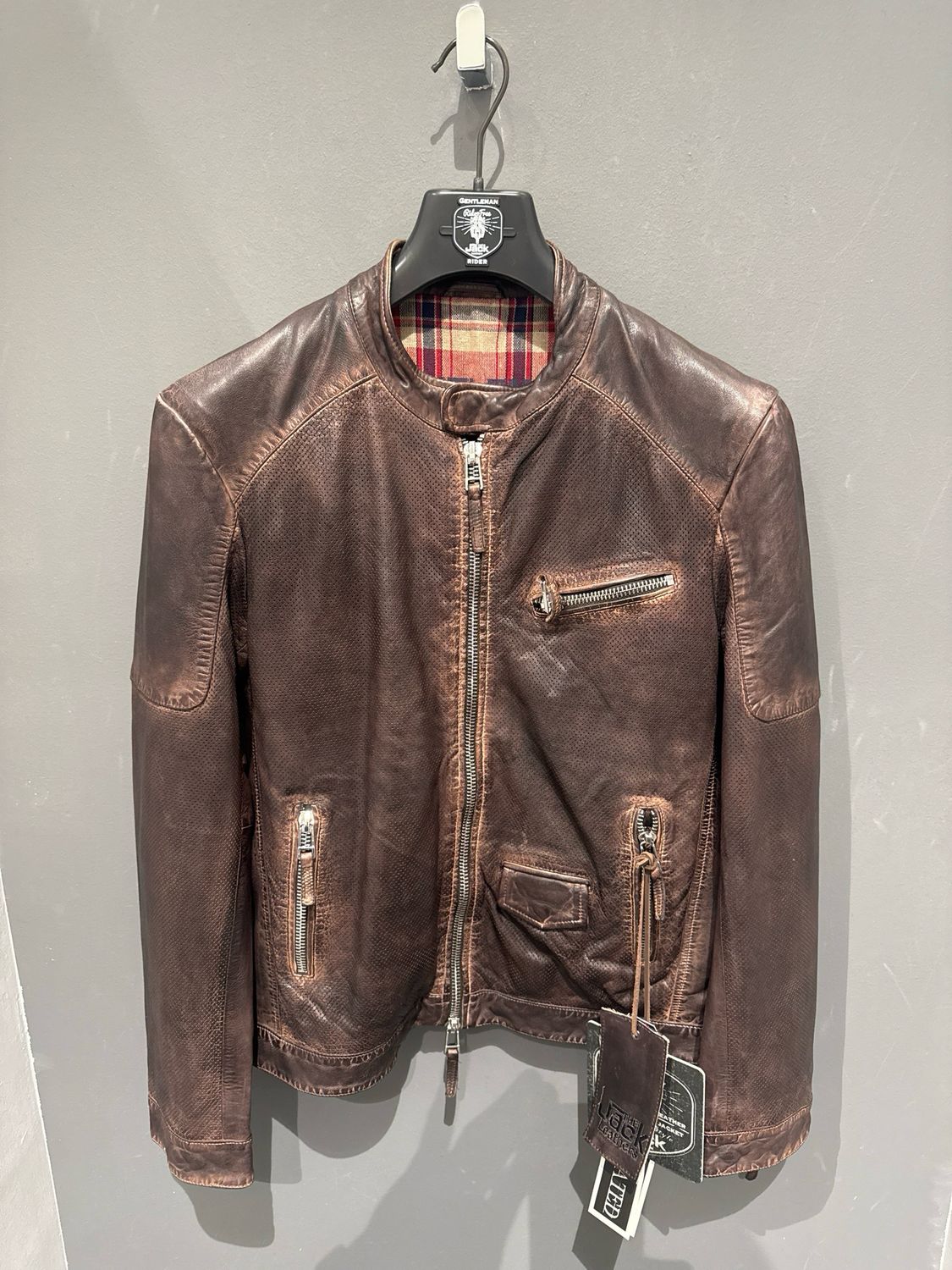 Biker in pelle perfo The Jack