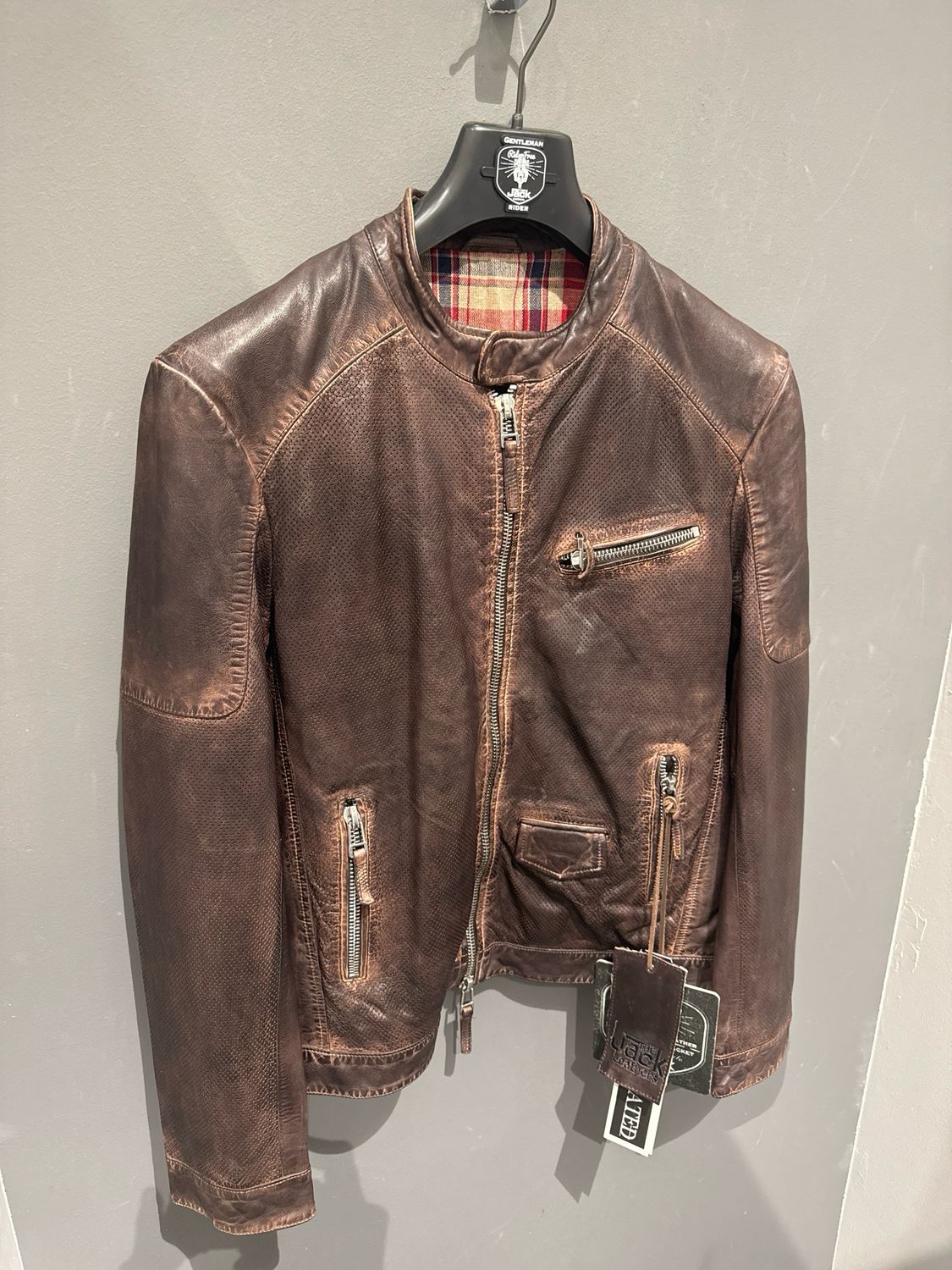 Biker in pelle perfo The Jack