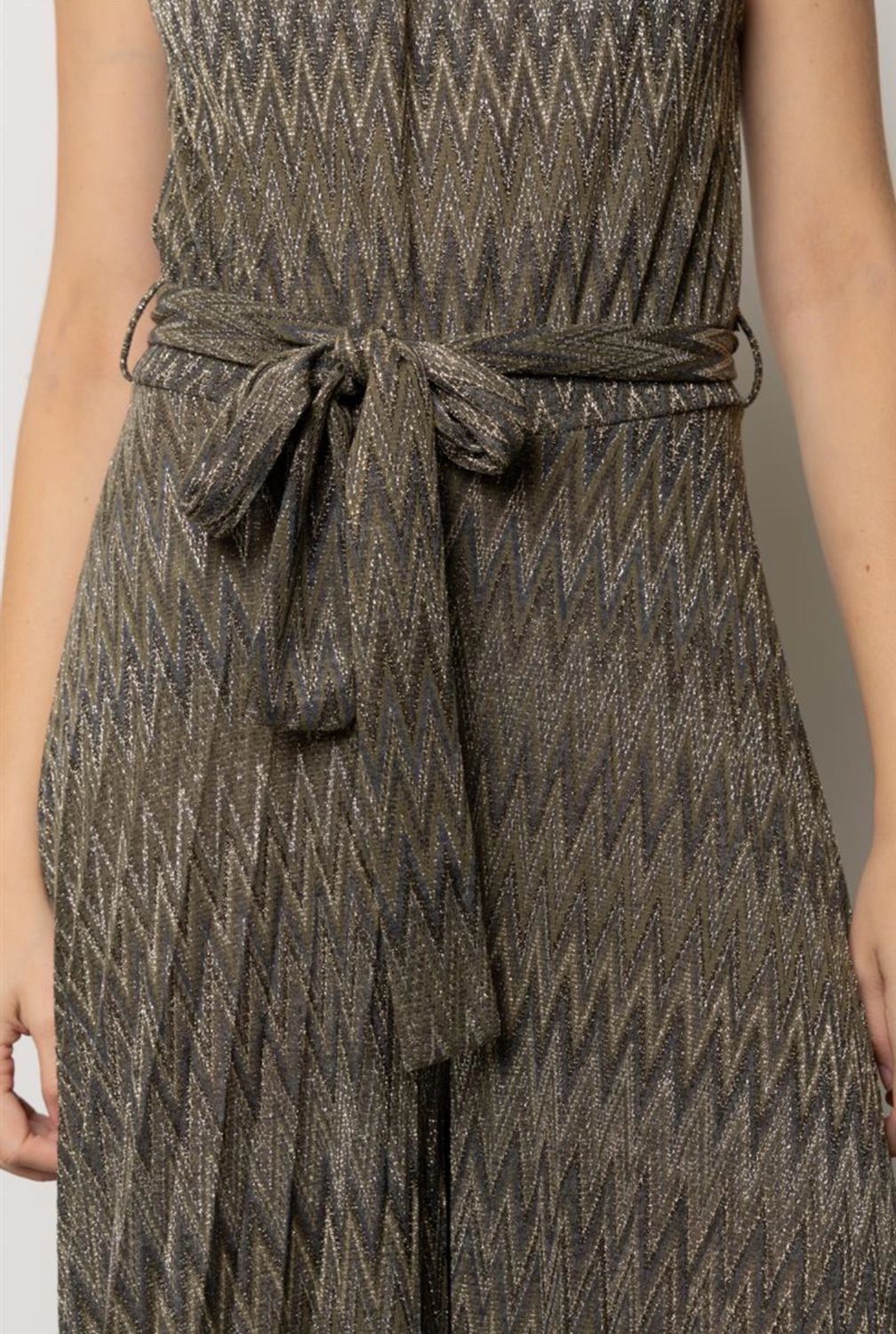 TUTA KAOS LUNGA PLISSE' IN JERSEY FANTASIA LUREX