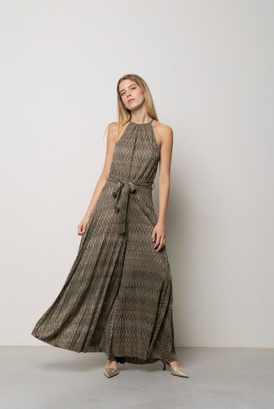 TUTA KAOS LUNGA PLISSE' IN JERSEY FANTASIA LUREX