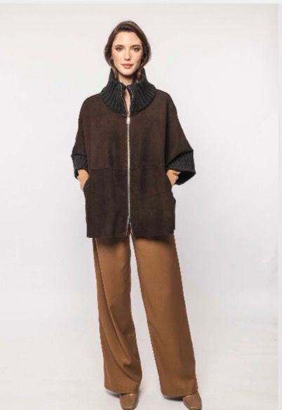 Giubbotto in suede con imbottitura staccabile in nylon The Jackie