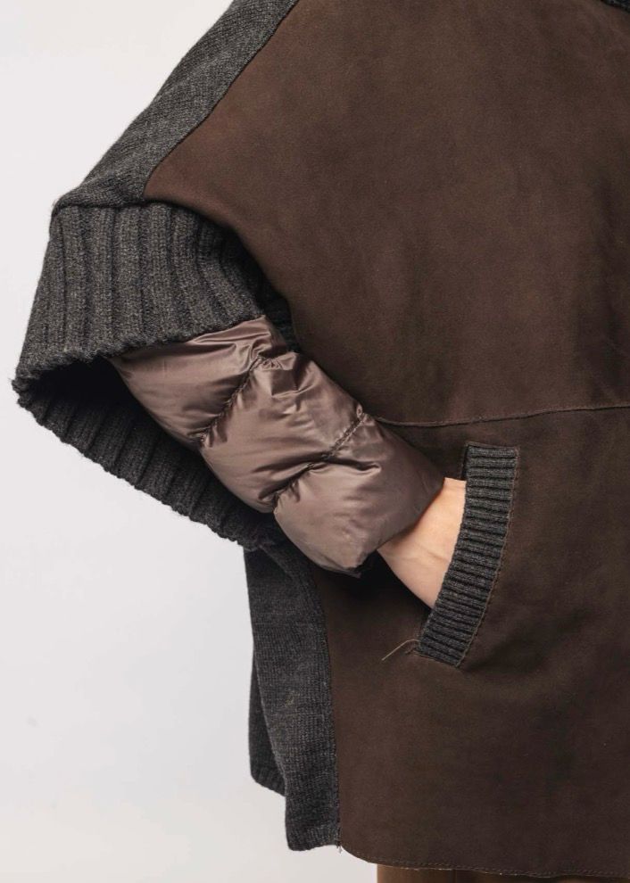 Giubbotto in suede con imbottitura staccabile in nylon The Jackie