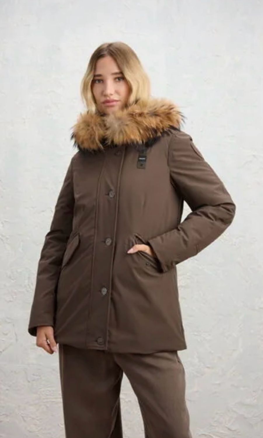 PARKA BLAUER IMBOTTITO CON PELLICCIA IRMA