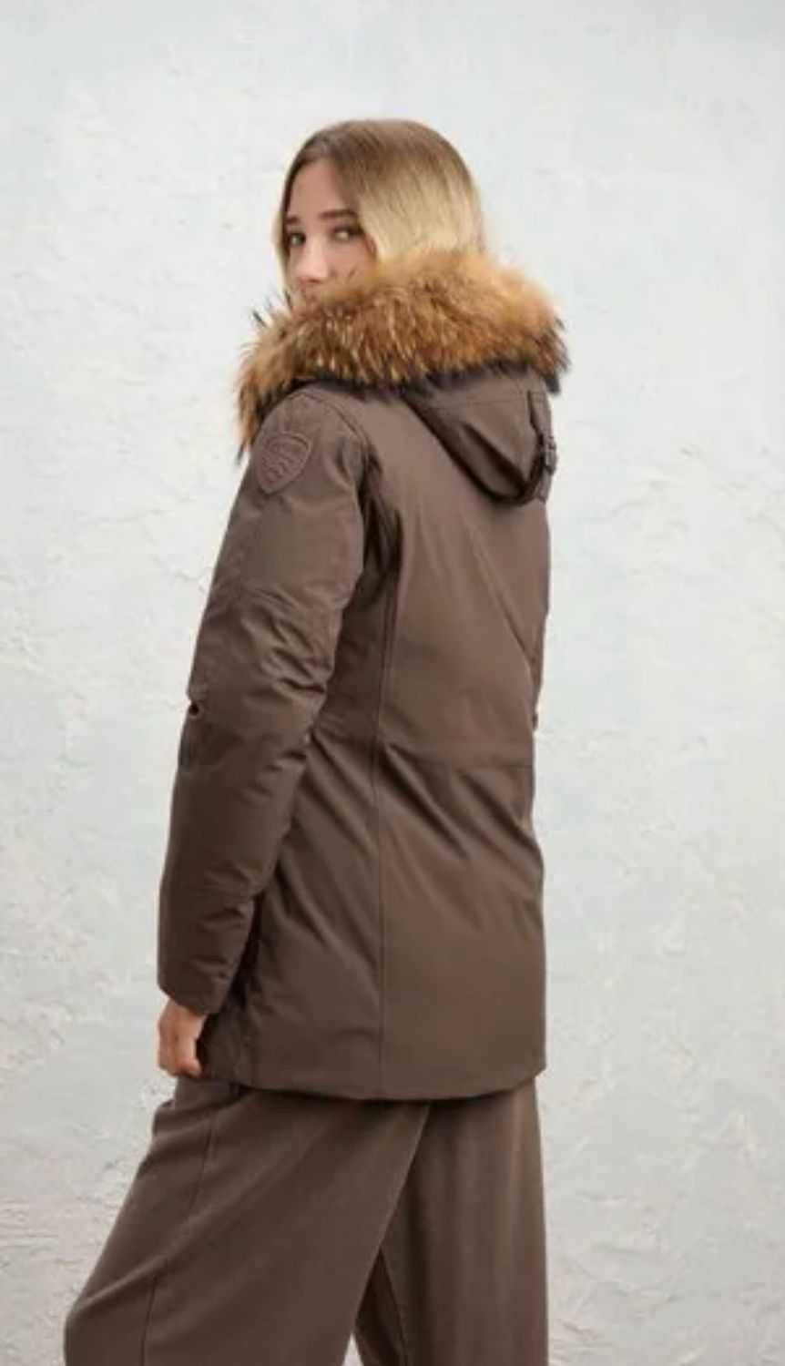 PARKA BLAUER IMBOTTITO CON PELLICCIA IRMA