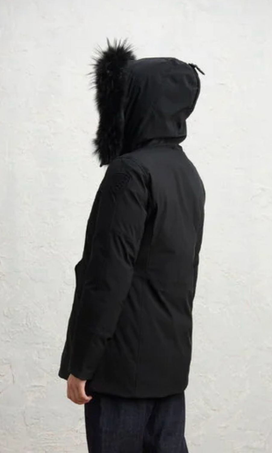 PARKA BLAUER IN NEOPRENE CON PELLICCIA IRMA
