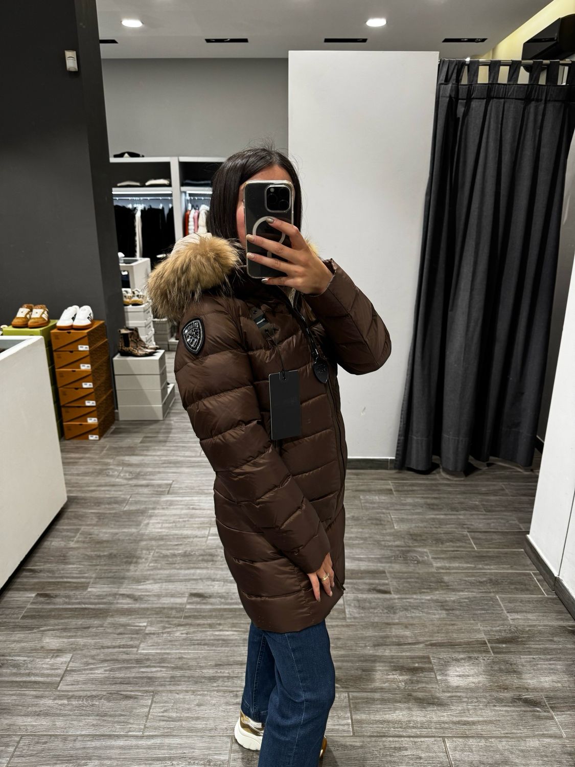 PIUMINO LUNGO BLAUER CON PELLICCIA KRISTIN