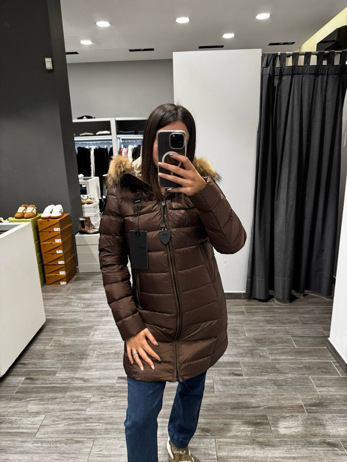 PIUMINO LUNGO BLAUER CON PELLICCIA KRISTIN