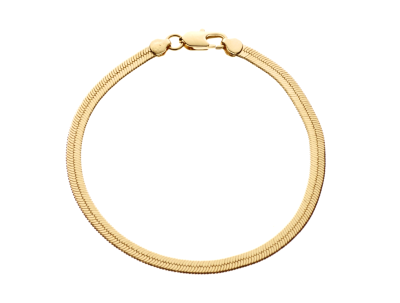 Flaches Schlangenarmband gold