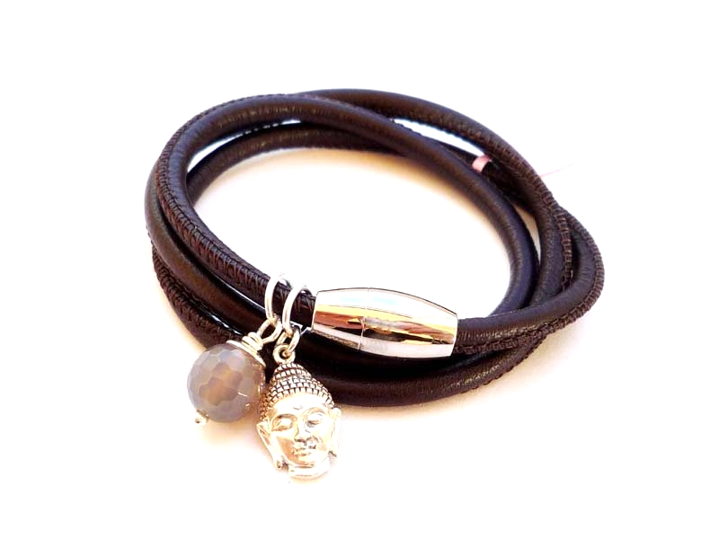 Nappalederarmband Buddha