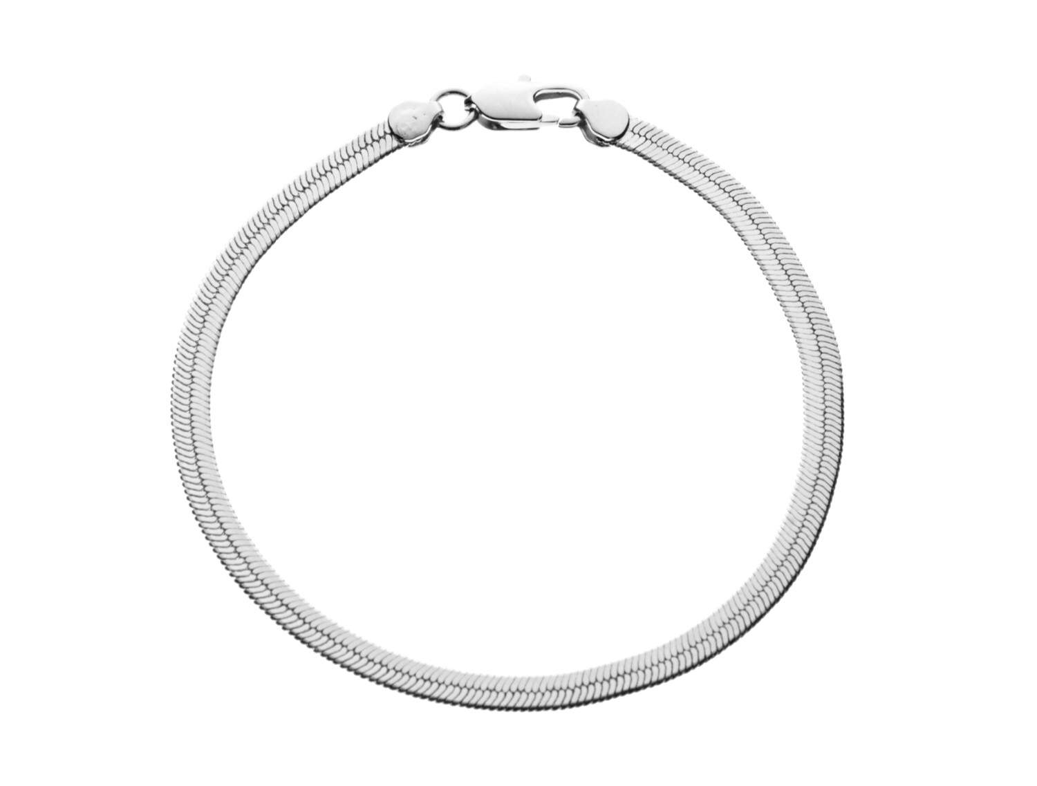 Flaches Schlangenarmband silber