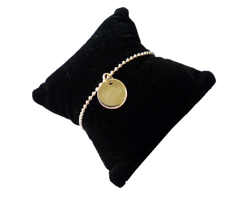 Kugelarmkette mit Goldplättchen, dünn Kugelarmkette mit Goldplättchen, dünn