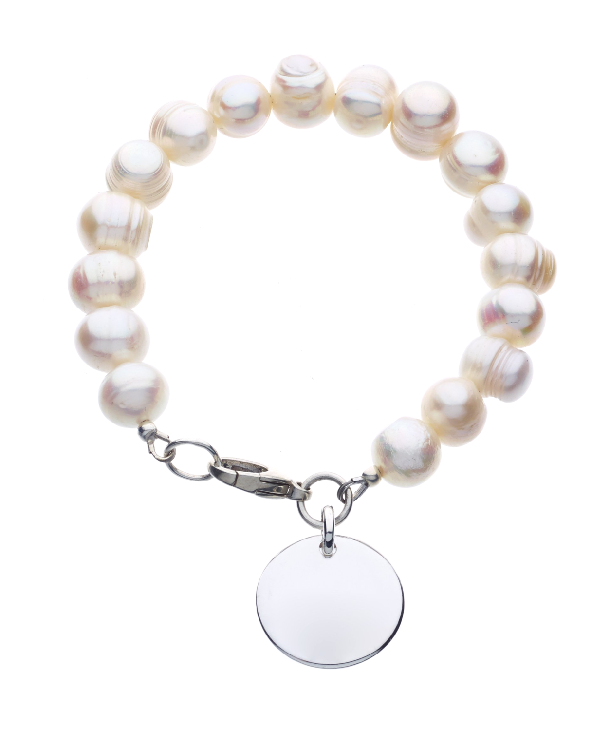 Süßwasserperlenarmband mit Silberplatte