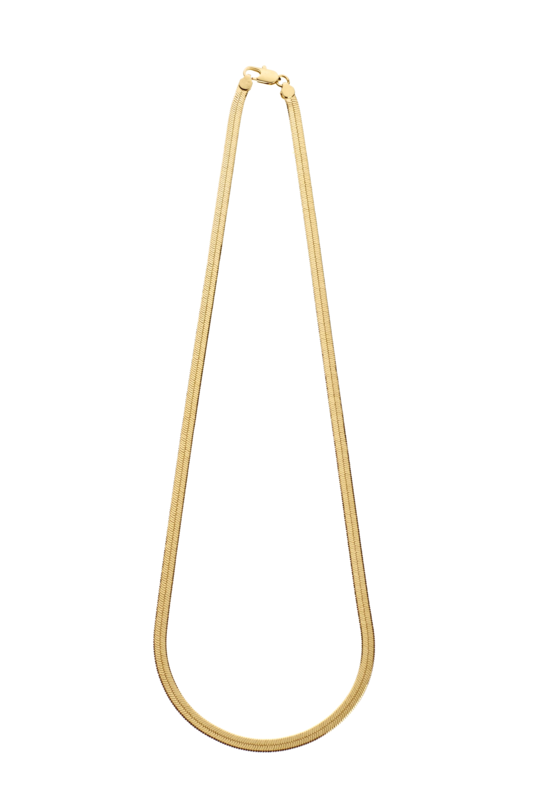 Flache Schlangenkette gold