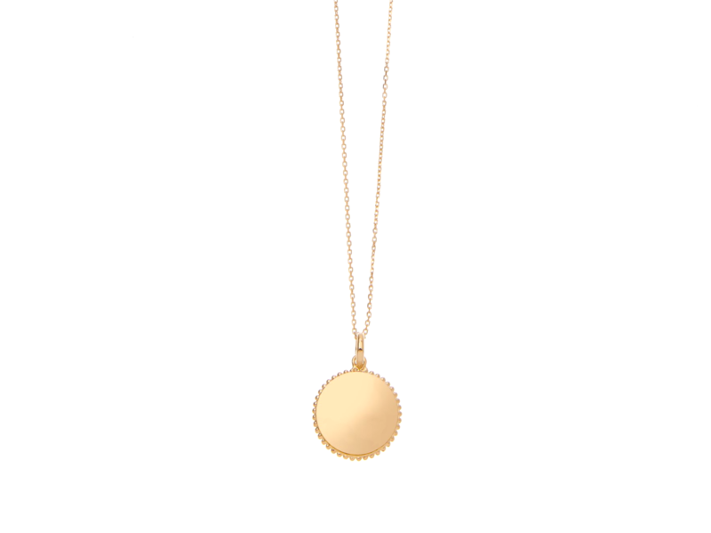 Goldkette mit Platte mit Kugelrand Goldkette mit Platte mit Kugelrand