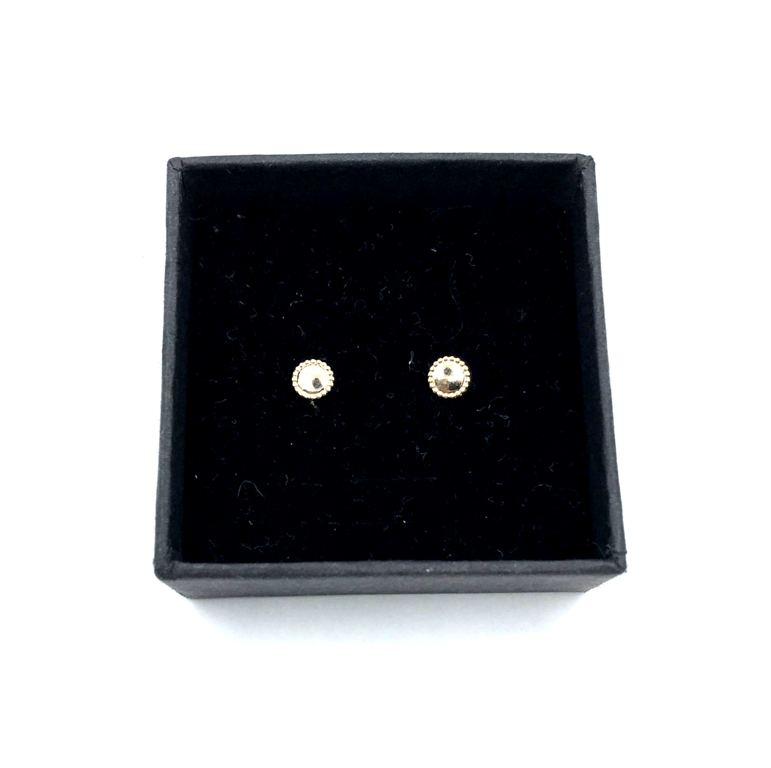 Kinderohrringe Miniplättchen mit Kugelrand, gold