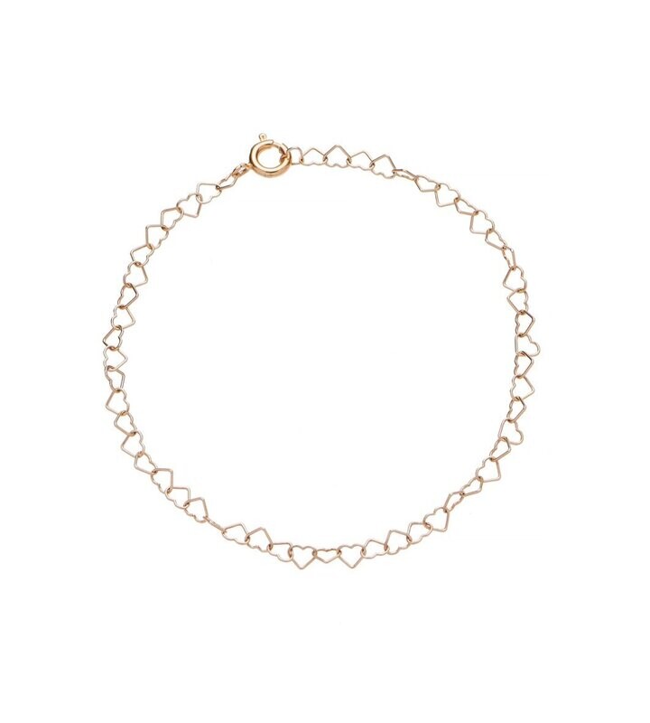 Herzchenarmkette gold