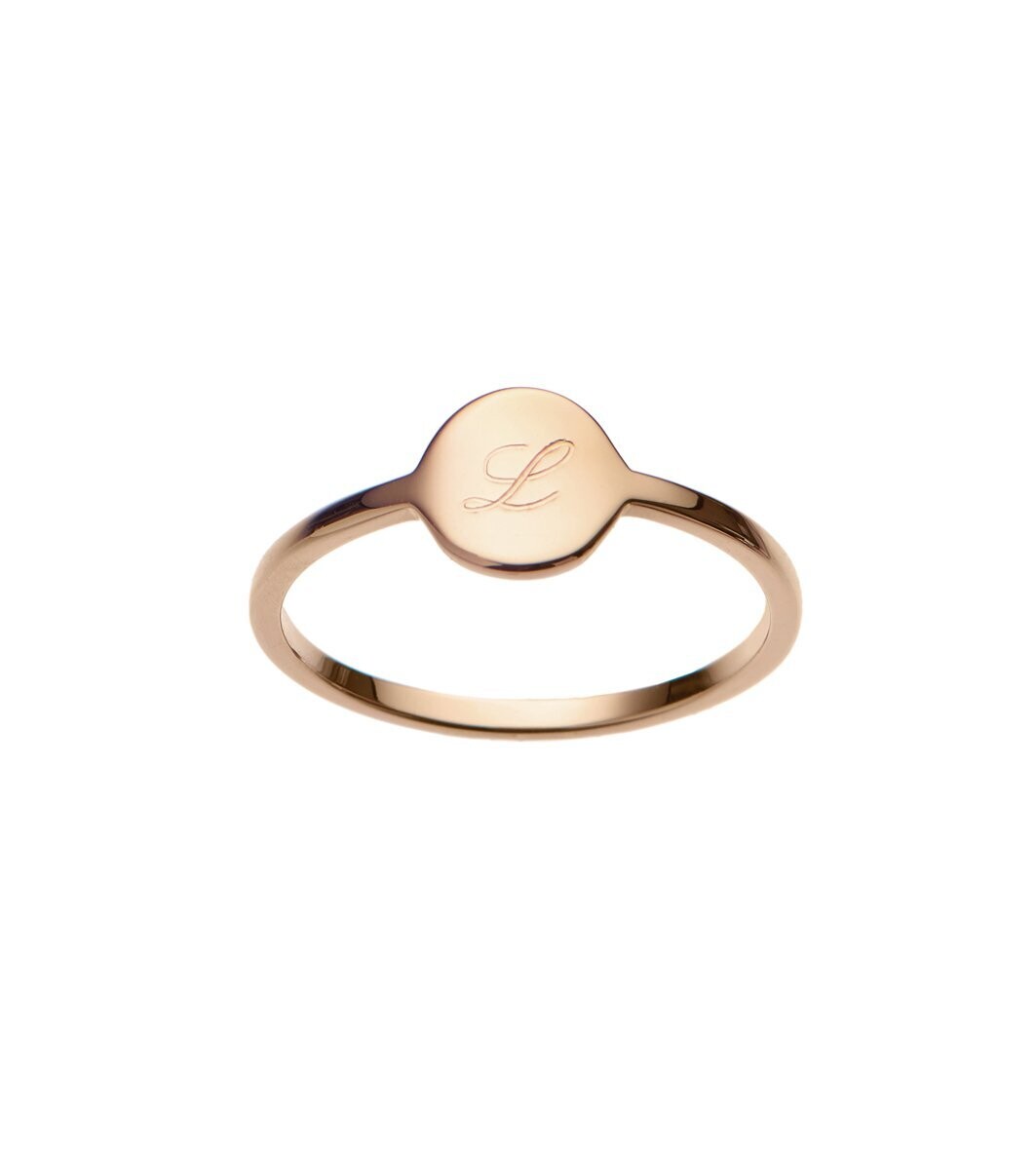 Goldring mit integrierter Gravurplatte