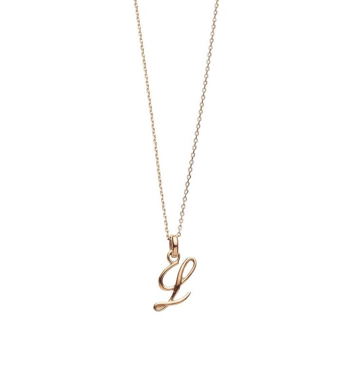Goldkette mit Wunschbuchstabe, Schreibschrift Goldkette mit Wunschbuchstabe, Schreibschrift