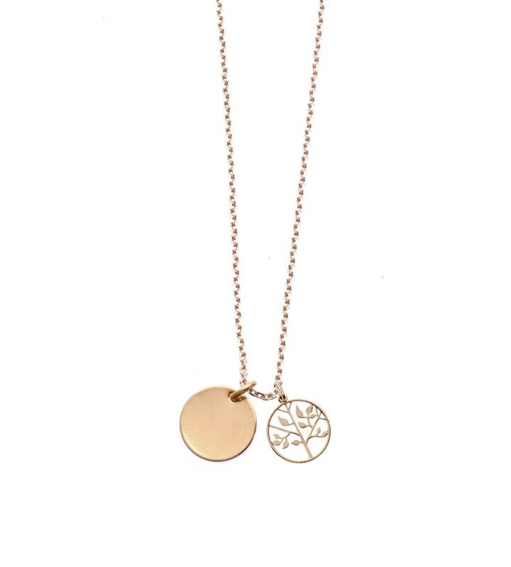 Goldkette Gravurplatte mit Lebensbaum Goldkette Gravurplatte mit Lebensbaum