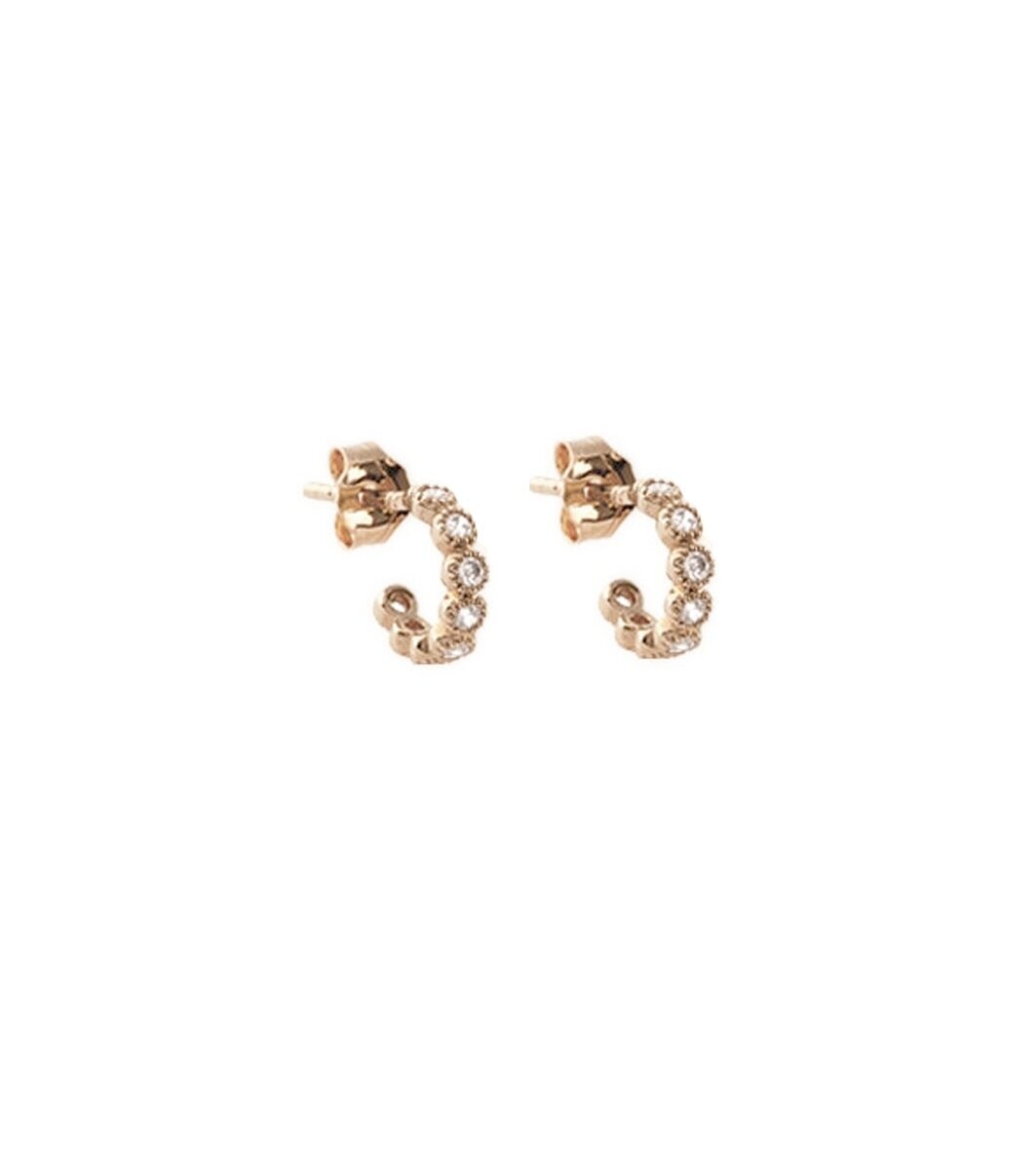 Minicreolen runde Zirkonia gold