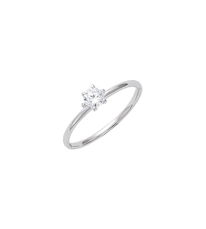 Ring mit gefasstem Zirkonia Zarge Ring mit gefasstem Zirkonia Zarge