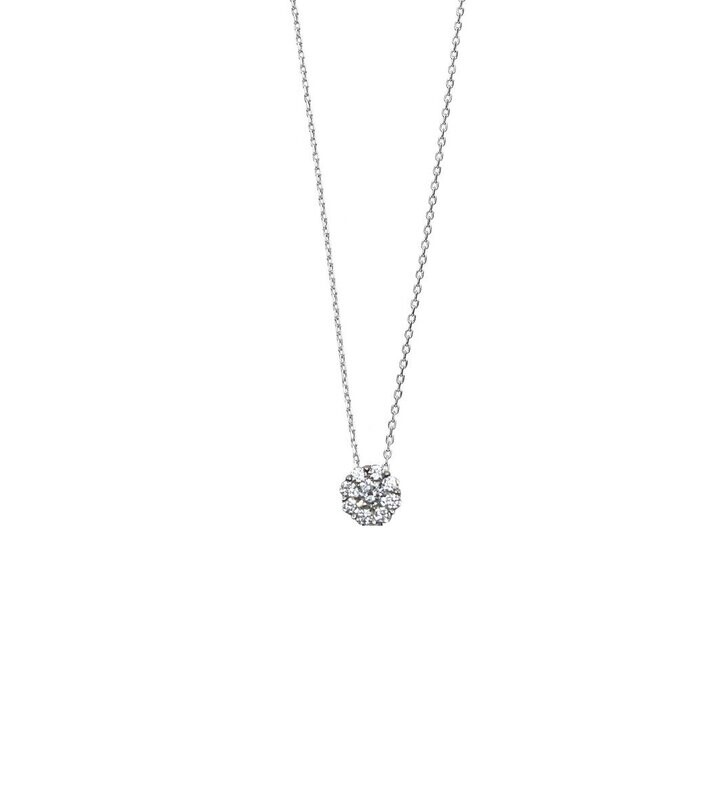 Silberkette mit Zirkoniablume Silberkette mit Zirkoniablume