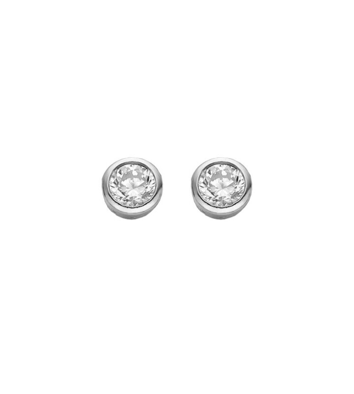 Ohrstecker Zirkonia rund gefasst Ohrstecker Zirkonia rund gefasst