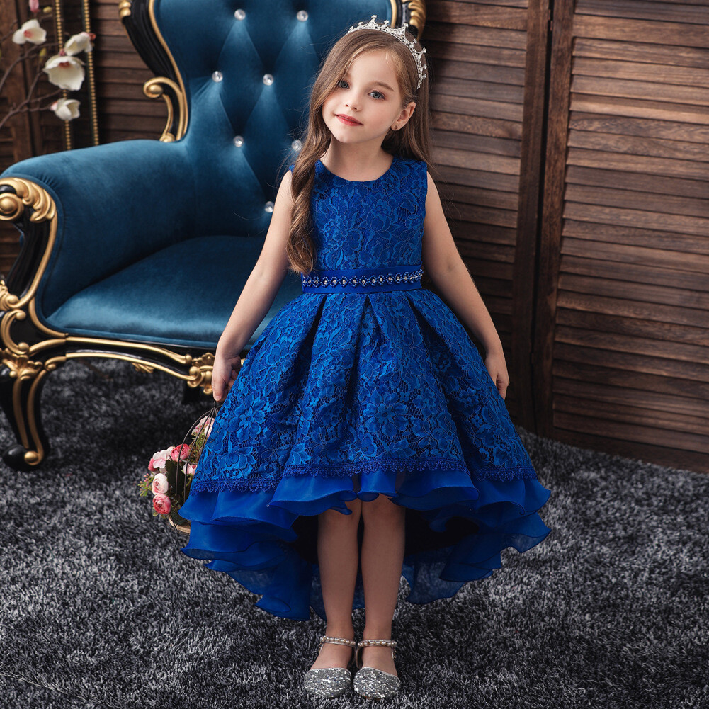 Children&#39;s Trailing Dress Skirt Girls Dress Evening Dress Flower Girl Wedding Dress Kids