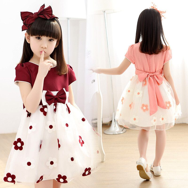 Girls&#39; Clothing Summer Dress One Piece Generation Hair Girl Summer Mesh Skirt Wholesale Sun Flower Children&#39;s Skirt Special Price