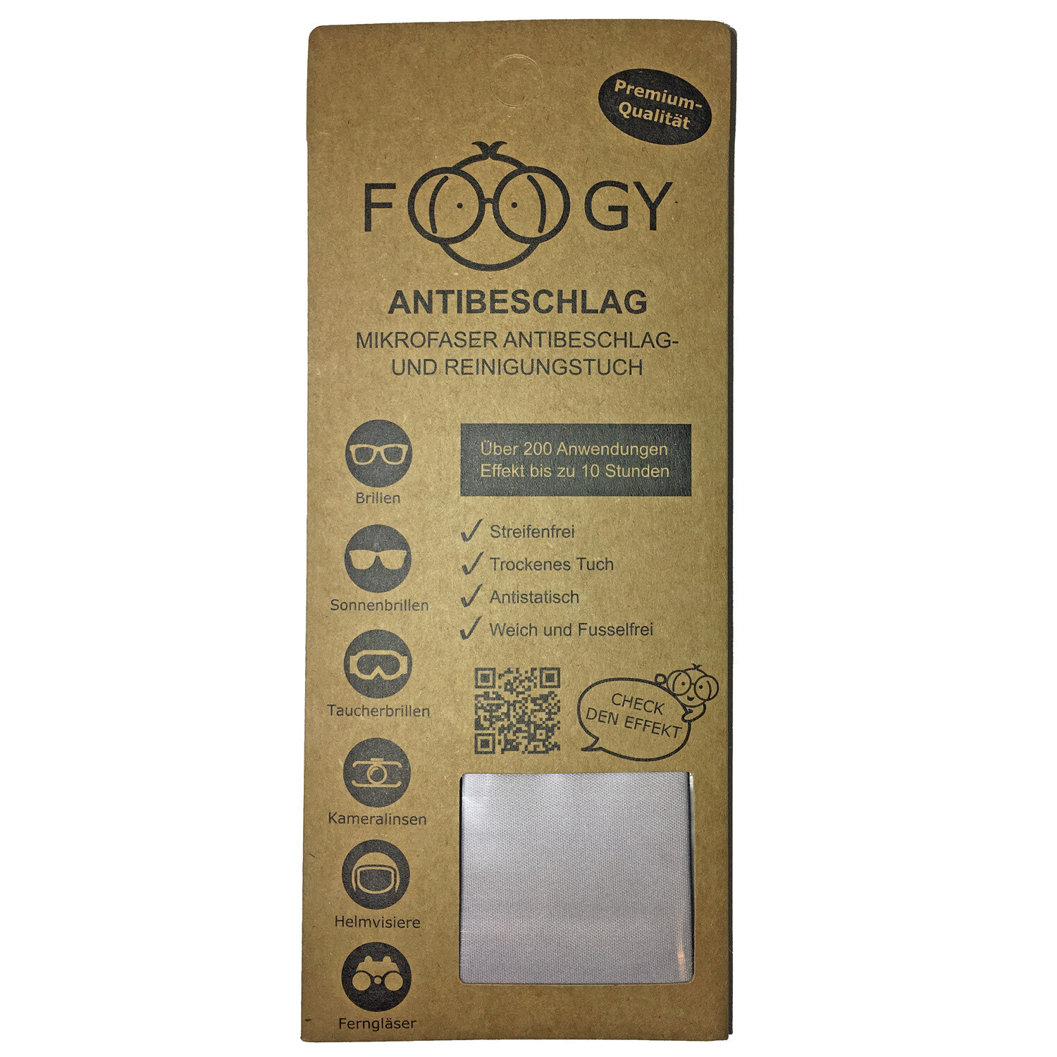 Foogy - Antibeschlag Reinigungstuch für Brillen