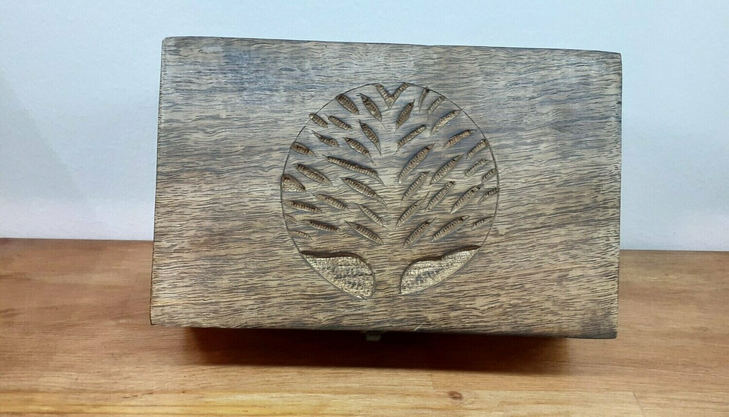 CAJA  RECTANGULAR MADERA ARBOL DE LA VIDA.