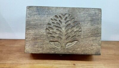 CAJA  RECTANGULAR MADERA ARBOL DE LA VIDA.