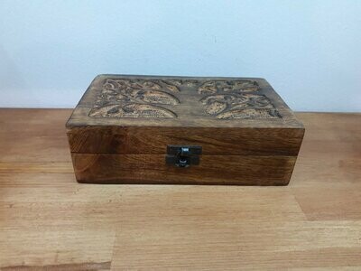 CAJA  DECORADA MADERA ARBOL DE LA VIDA