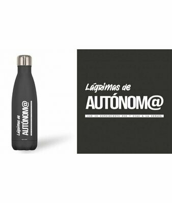 BOTELLA ACERO INOX NEGRA 500 ML,LAGRIMAS DE AUTONOMO
