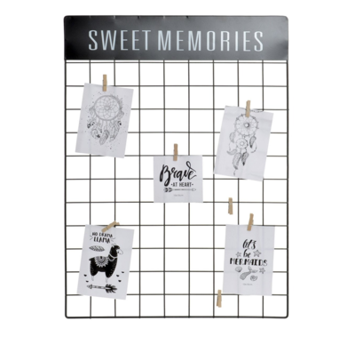 MEMO METAL 45X66 7 PINZAS NEGRO