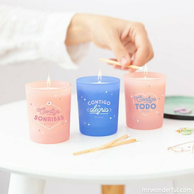 SET DE 3 VELAS PARA PAREJAS CON CHISPA PARA RATO
