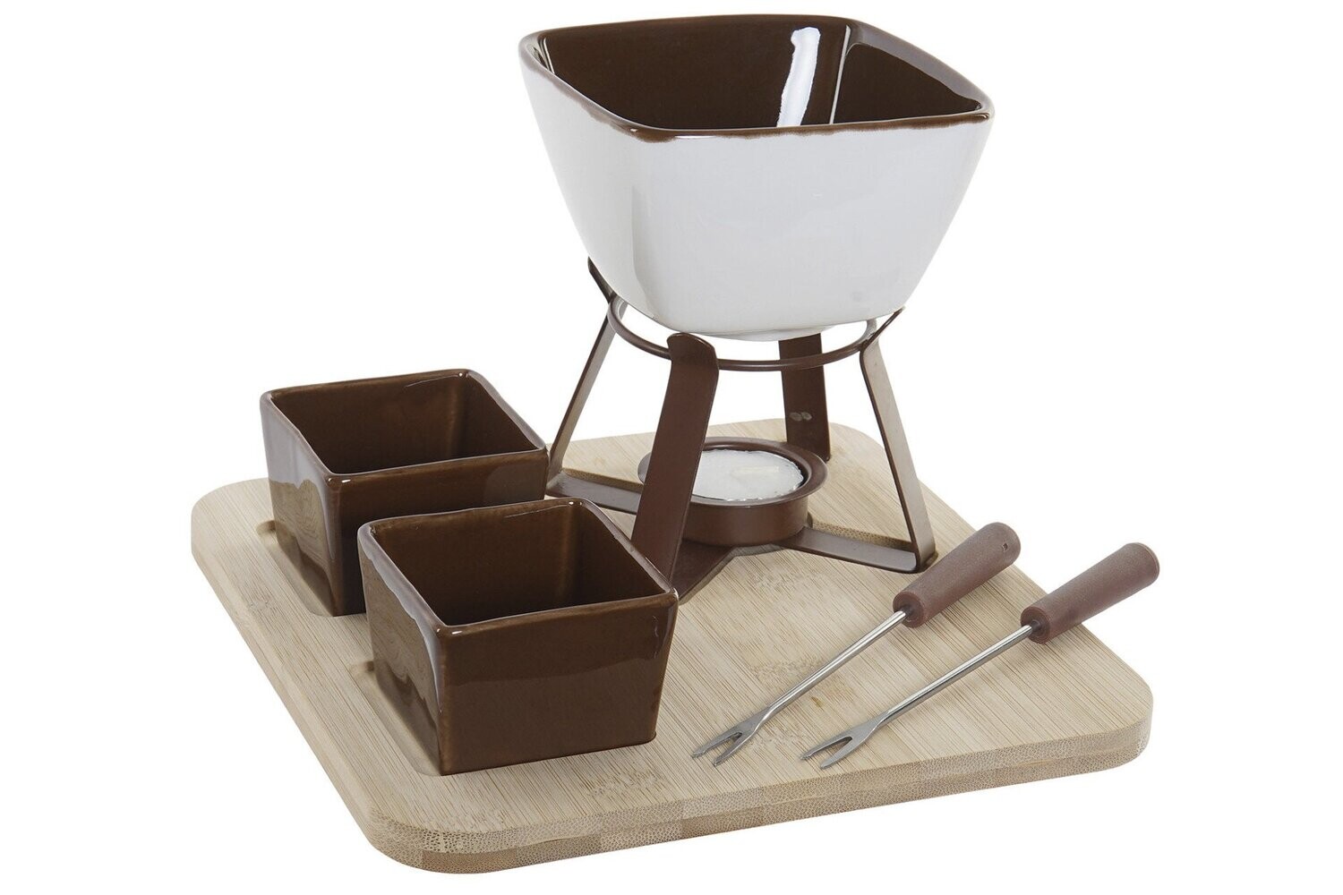 FONDUE  PORCELANA BAMBU MARRON