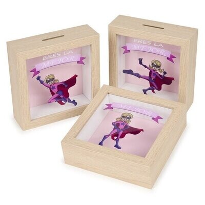 HUCHA MADERA HEROE NIÑA