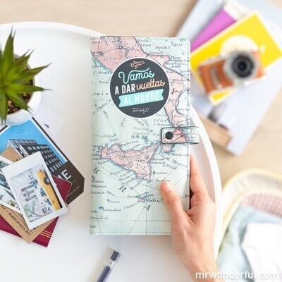 PORTADOCUMENTOS DE VIAJE - VAMOS A DAR VUELTAS AL MUNDO