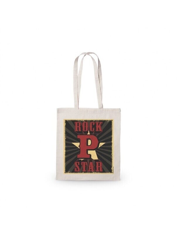 BOLSA ALGODON TOTE BAG INICIAL ROCK
