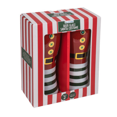 SET VASOS CERVEZA PAPA NOEL