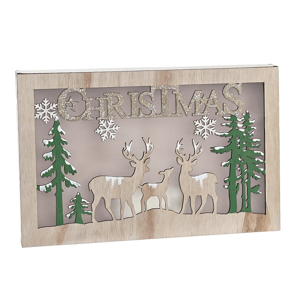 DECORACION LUMINOSA MADERA LED, Modelo: Renos