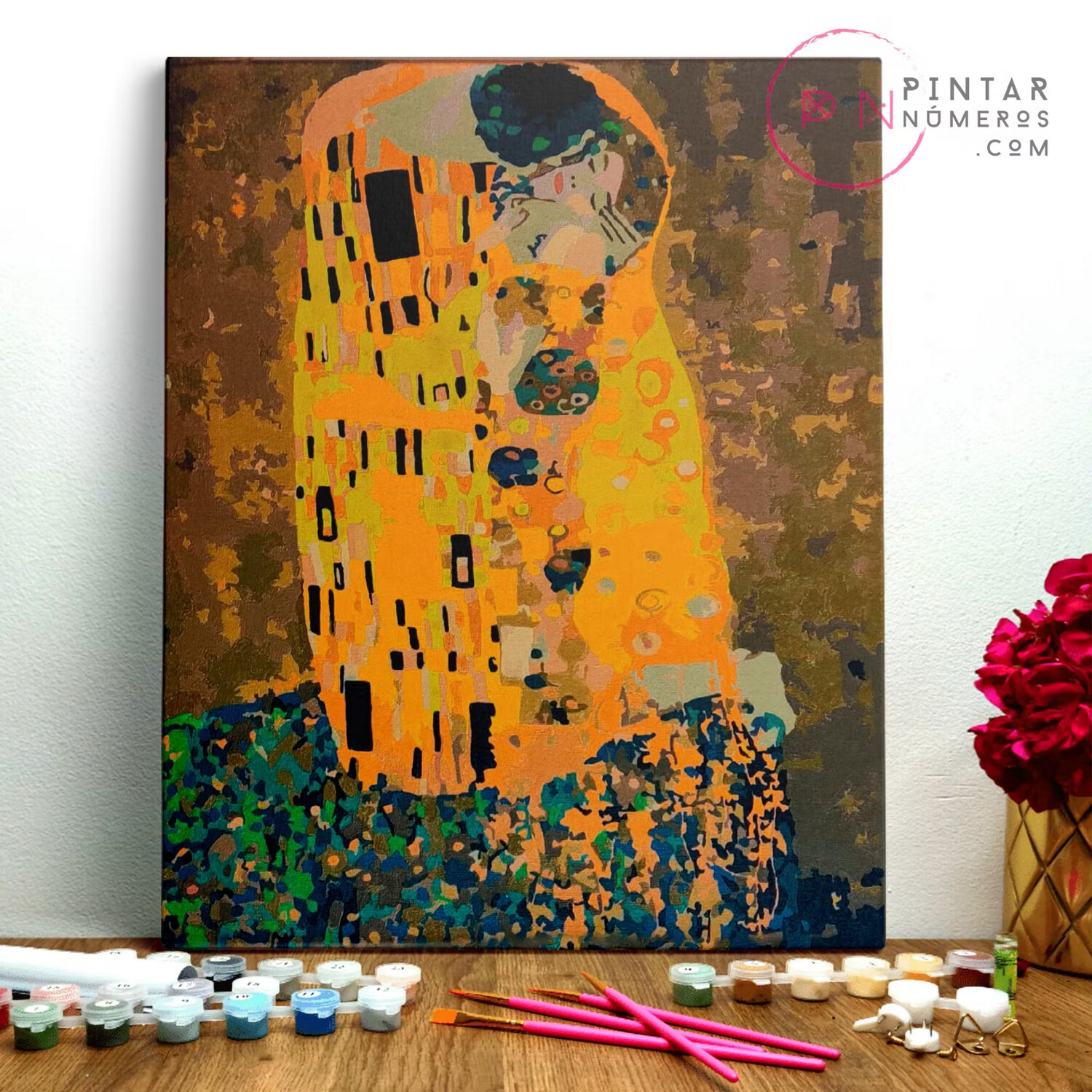 PINTURA POR NUMEROS EL BESO KLIMT