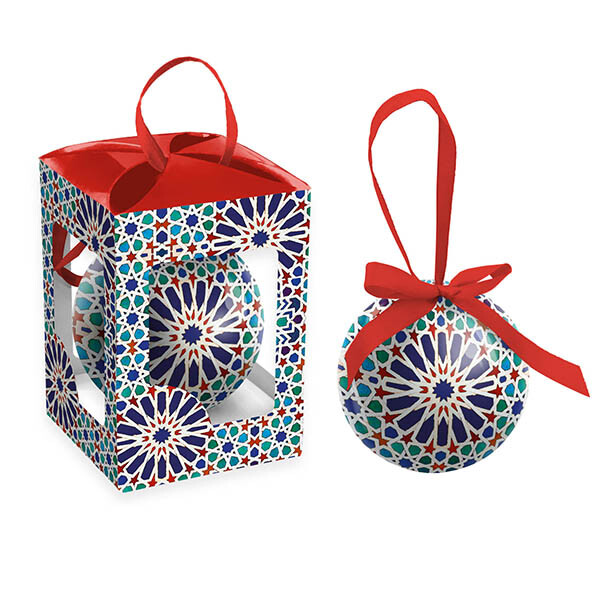 BOLA NAVIDAD ARABESCO LAZO ROJO