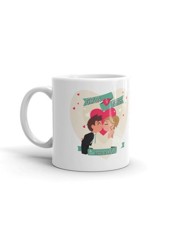 TAZA BODA BESO PERSONALIZADA