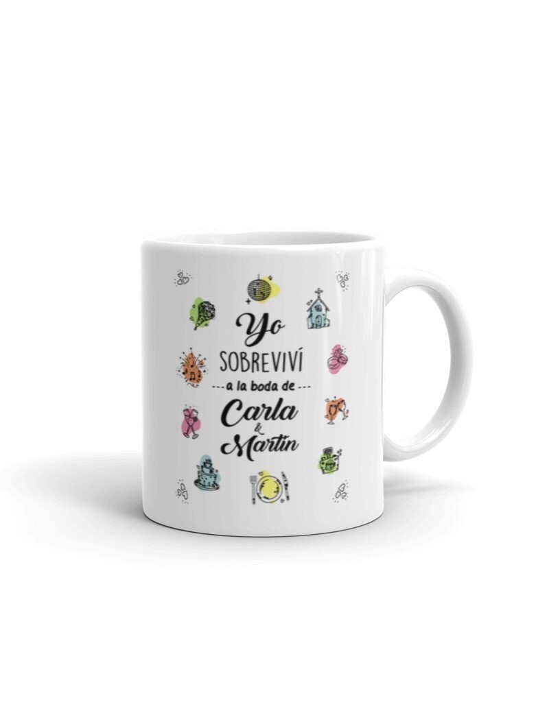 TAZA BODA YO SOBREVIVI PERSONALIZADA