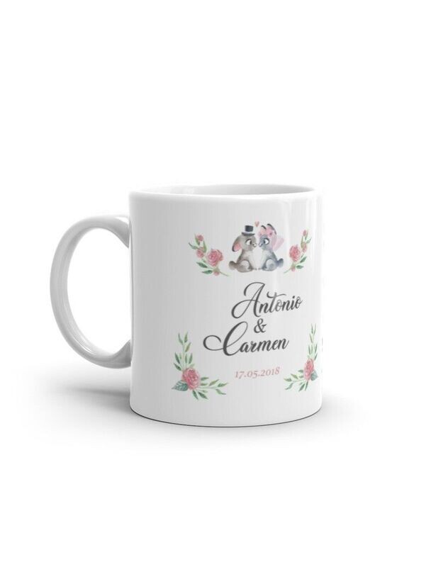TAZA BODA CONEJO PERSONALIZADA
